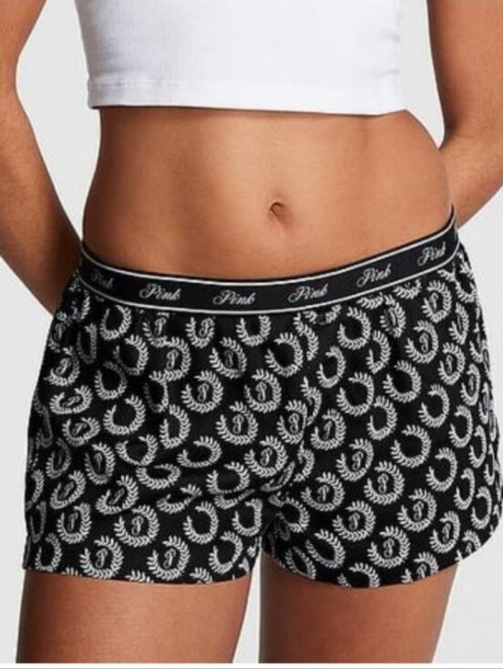 Victoria's secret pink tencel boxy pajama shorts XLARGE BLACK